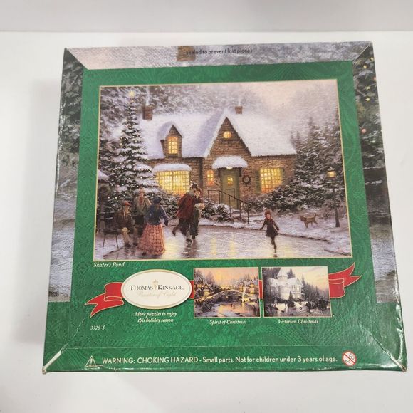 New Thomas Kinkade Skater's Pond 1000 Piece Jigsaw Puzzle Sealed - Picture 5 of 10